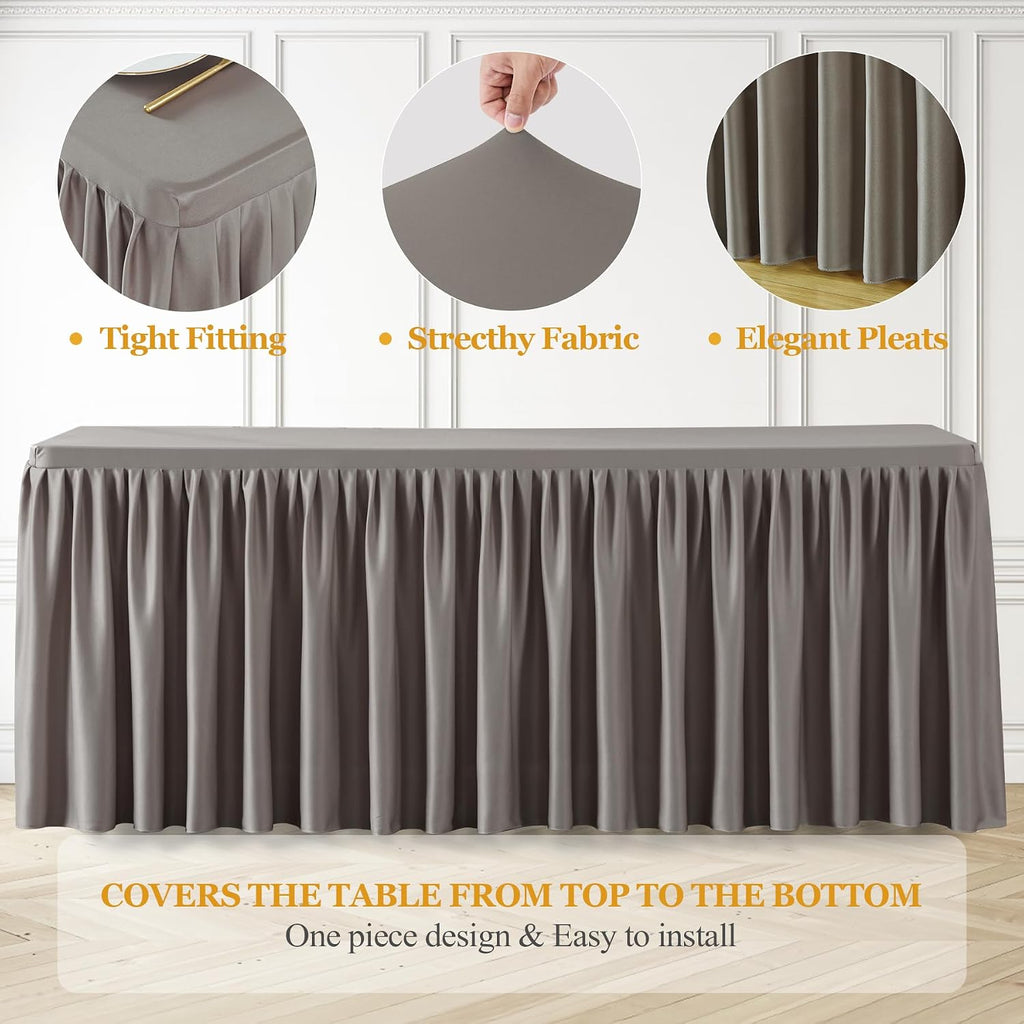 6 Pack Light Brown Table Clothes for 6 Foot Rectangle Tables, Premium Polyester Rectangle Tablecloth Wrinkle Resistant Washable Table Cloth for Wedding, Party, Dining, Banquet, Buffet Tables