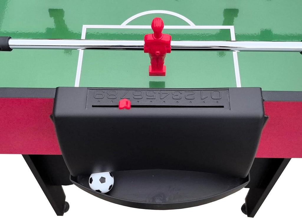 48'' Soccer Table, Large Size Foosball Game Table for Adult, Football Table with Cup Hloders & Sturdy Leg for Game Rooms & Parties, Red