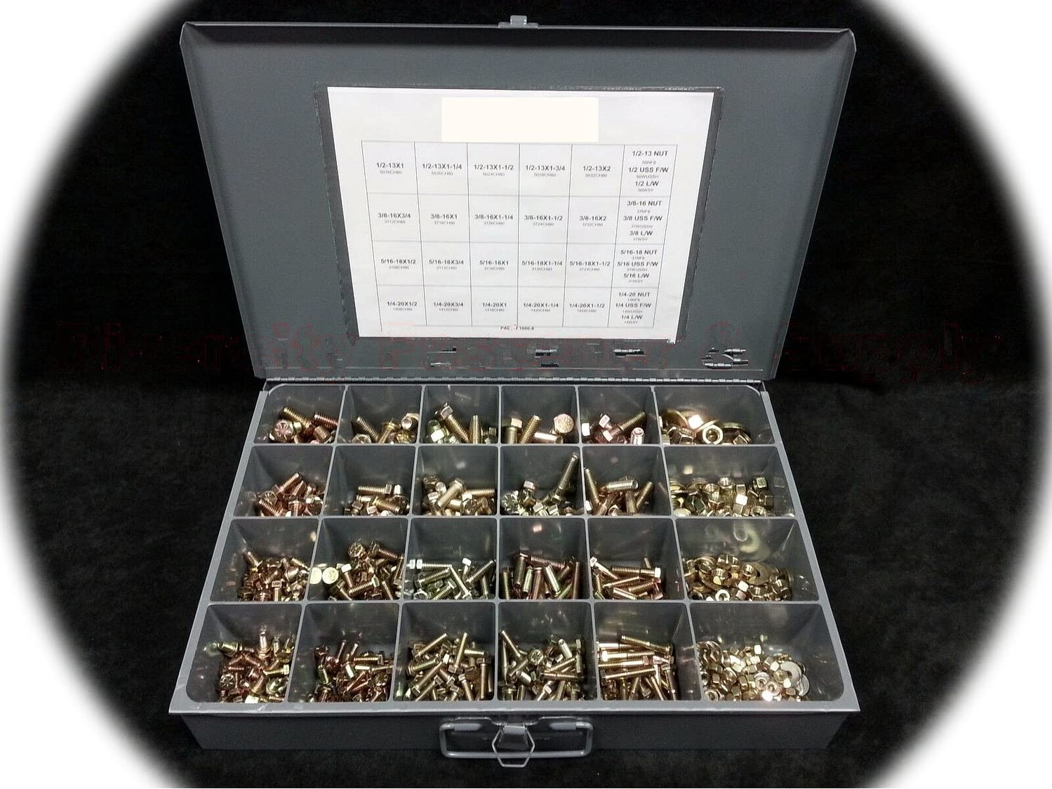 Grade 8 NUT Bolt & Washer Assortment KIT Screws 1000 Pieces Hardware Fastener Kit Set RV9392S