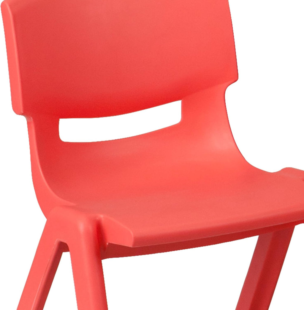 EMMA + OLIVER 23.625' W x 47.25' L Red Plastic Activity Table Set-6 Chairs
