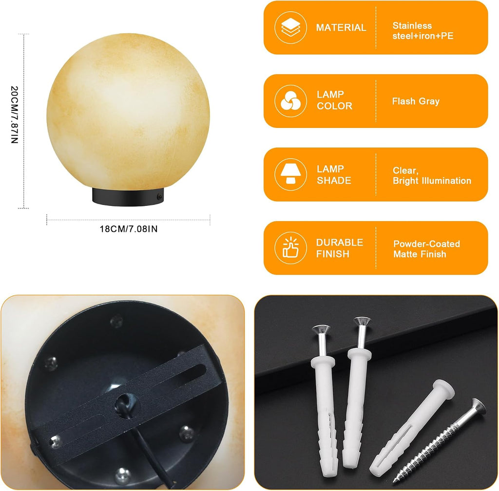 Solar Post Lights, IP54 Modern Pillar Light, Waterproof Column Lamp Outdoor, Dusk to Dawn Solar Post Cap Light with 3200K LED,Fence Deck Cap Lights for Garden Deck Patio Outside Lighting(Moon)