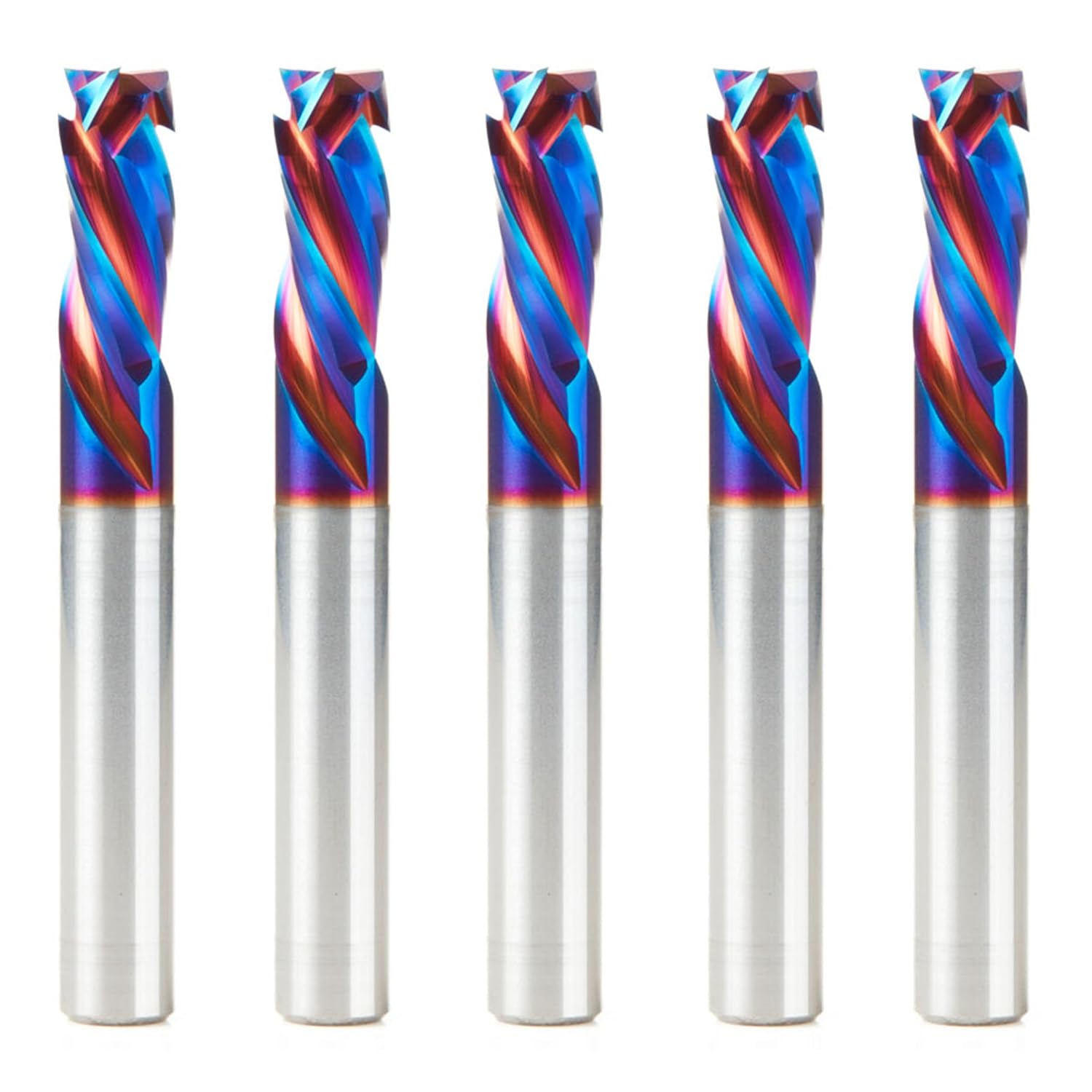 Amana Tool Spektra Extreme Tool Life Coated Solid Carbide CNC Compression Spiral Router Bit, 46011-K-5 5 Pack, 3/8 D x 7/8 CH x 3/8 Shk x 3 L 3 Fl