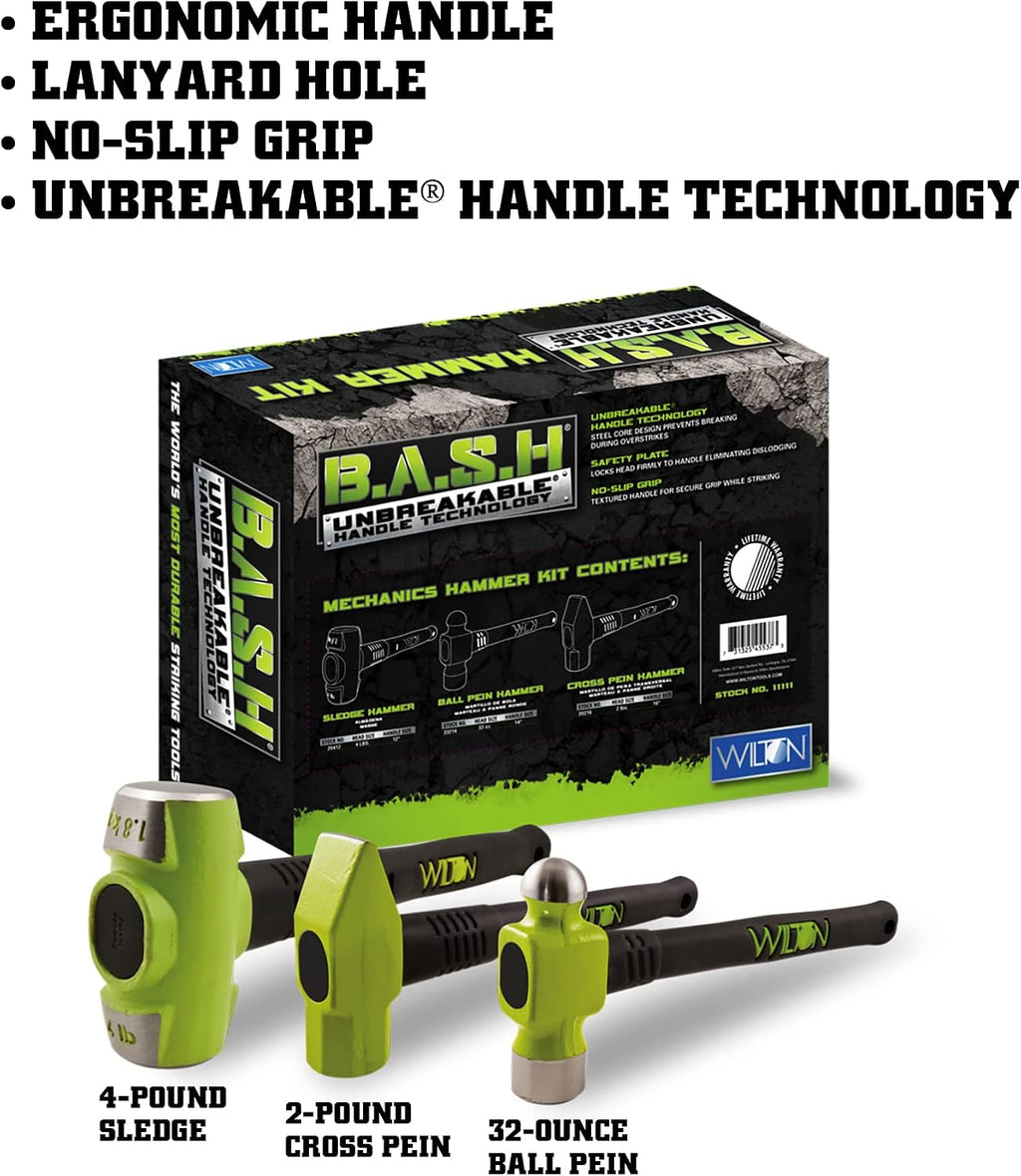 Wilton B.A.S.H Mechanics Hammer Kit (11111) & KNIPEX 3 Piece Cobra Pliers Set (002006US1)