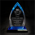 Personalized Acrylic Retirement Gifts For Men and Women, Laser Engraved Custom Trophy for Service Recognition, Years Of Service Retirement Trophy Award for Boss, Employee, Teacher (Blue Oval)