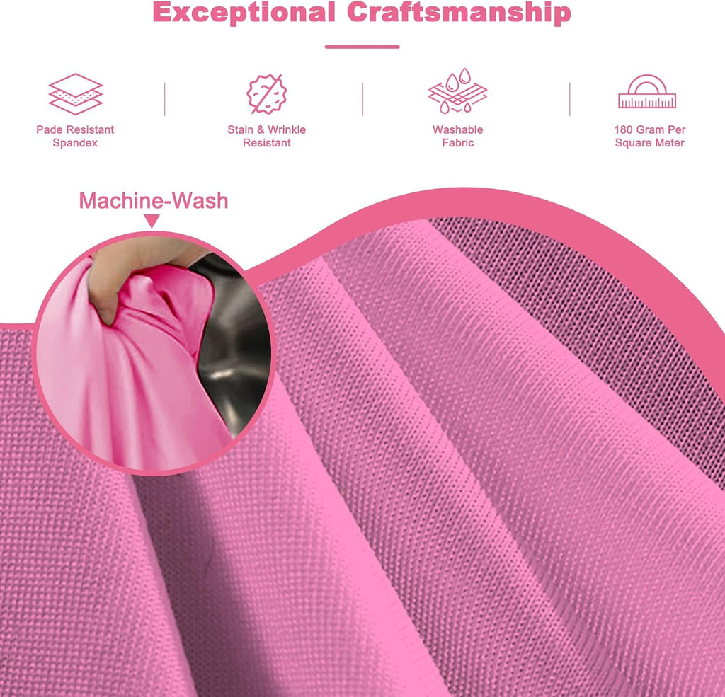 6 Pack Pink Round Tablecloth, Fitted Table Cloths for 6 foot Round Tables, Washable 132 Inch Table Skirt for Wedding Birthday Photography Themed Parties Banquet Holidays Pink Party Decorations