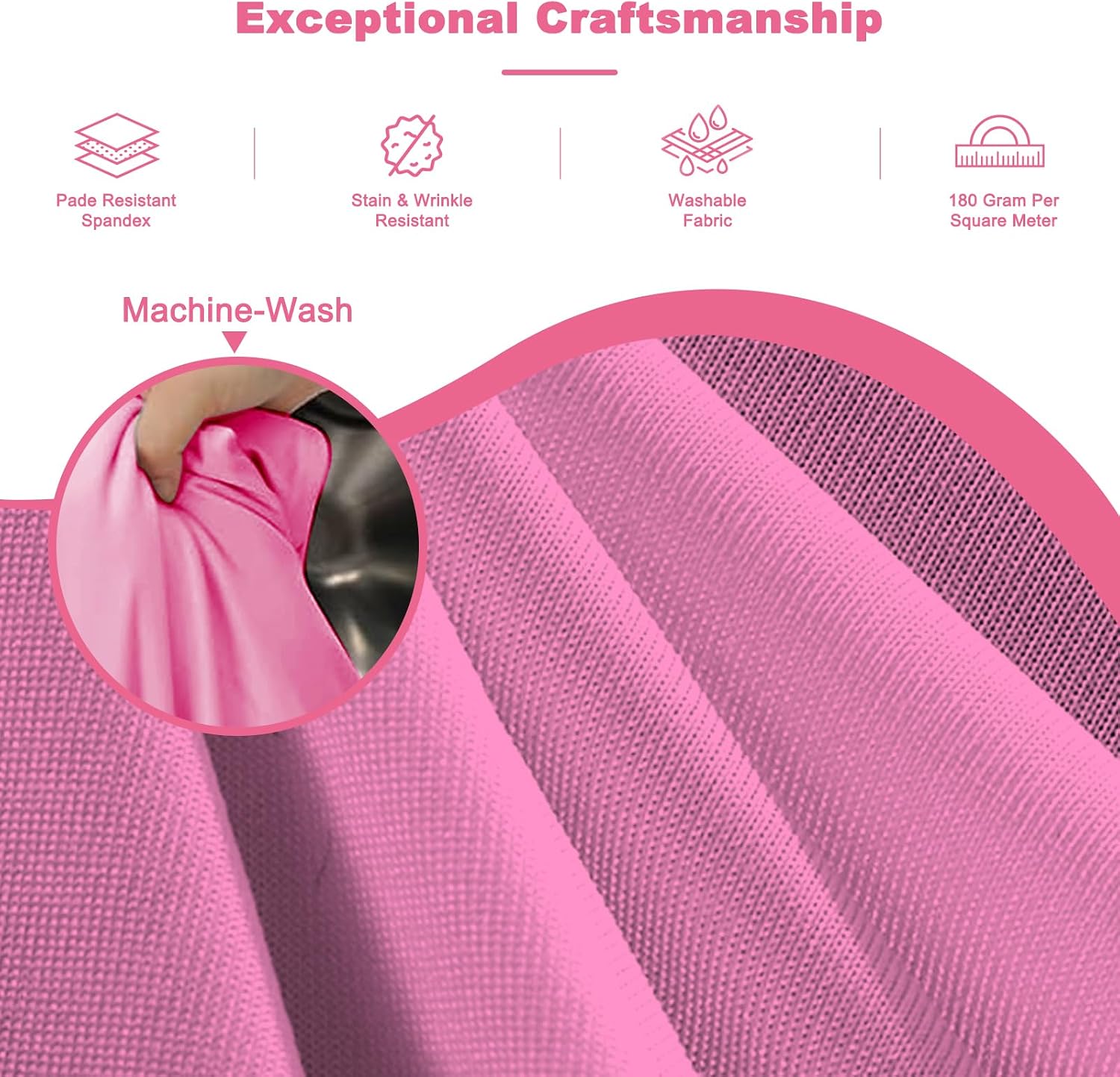 6 Pack Pink Round Tablecloth, Fitted Table Cloths for 6 foot Round Tables, Washable 132 Inch Table Skirt for Wedding Birthday Photography Themed Parties Banquet Holidays Pink Party Decorations