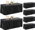 Shillance 6 Pack Black Table Clothes for 6 Foot Rectangle Tables, Premium Polyester Rectangle Tablecloth Wrinkle Resistant Washable Patio Table Cover for Party, Wedding, Banquet and Birthday