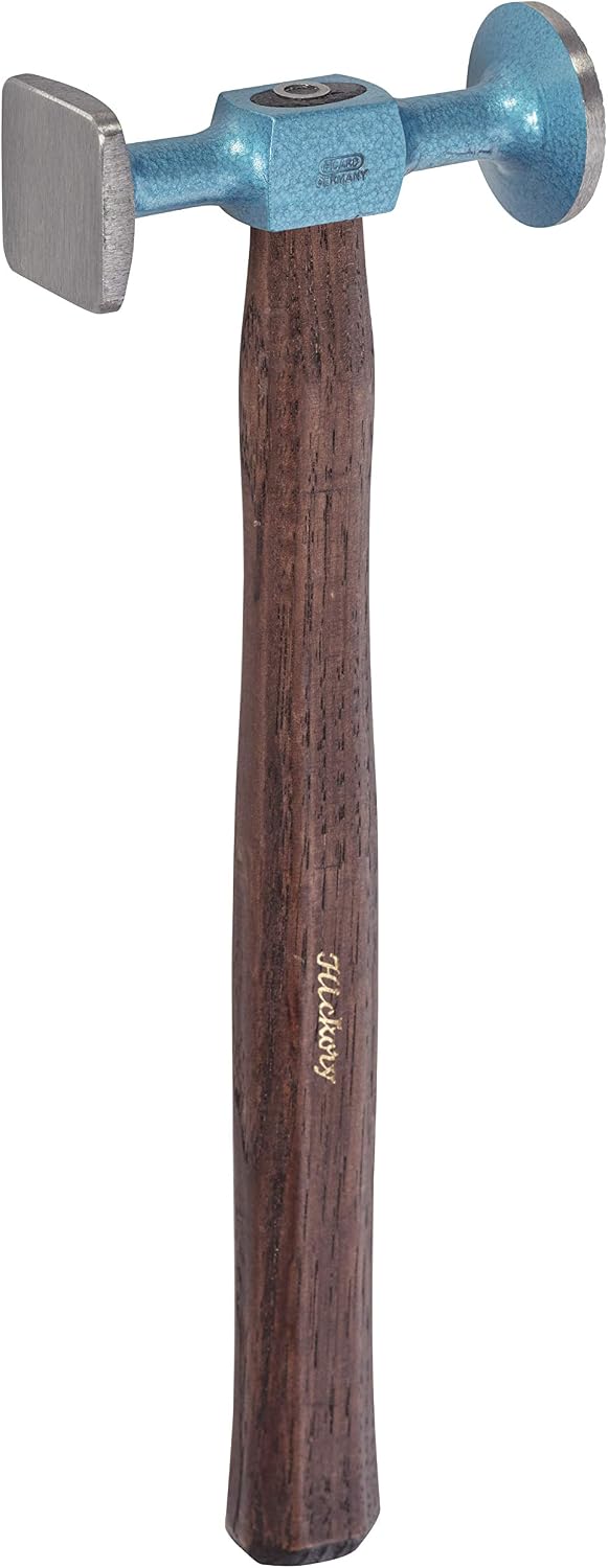 Picard Planishing Hammer 500g – Professional Car & Motorcycle Metalworking Tool, Alloyed Steel, Dual Curved Hickory Handle, Smooth Square (40mm) & Checked Round (46mm) Faces – 2524812