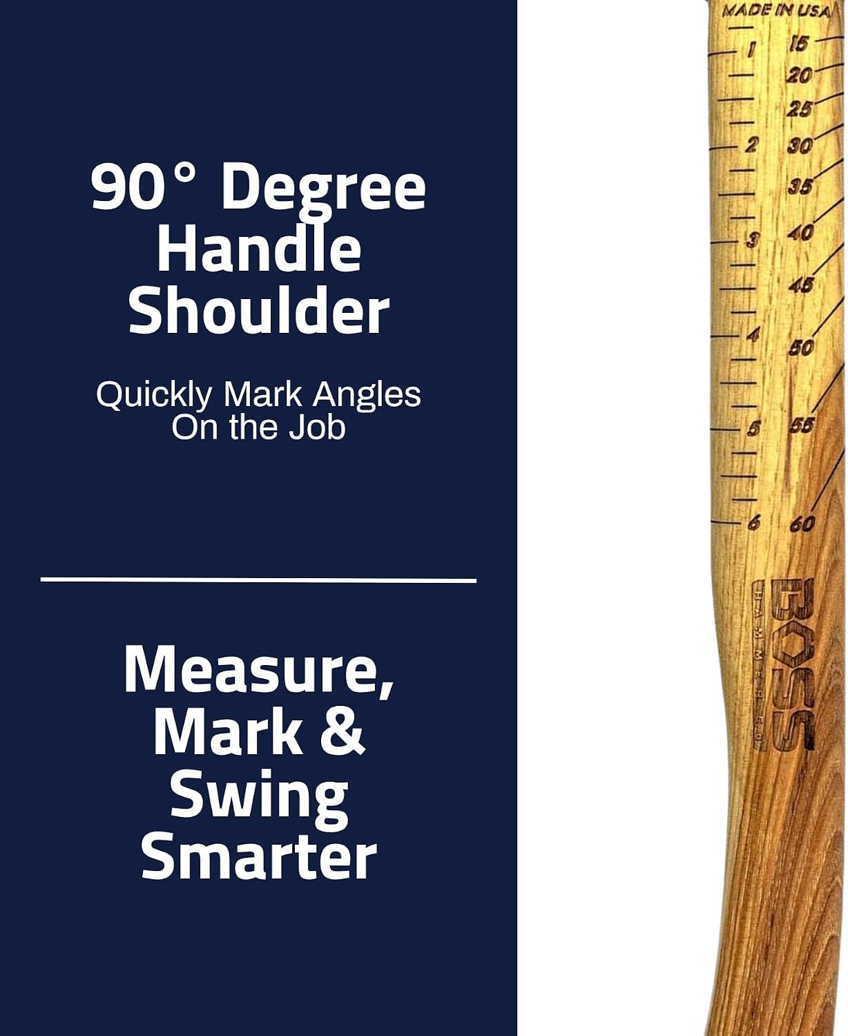 Boss Hammer 14 oz. Ti64 Construction Grade Titanium Hammer - Tennessee Hickory Handle - Framing Square, Rip Claw Design, Magnetic Nail Starter, Milled Face - Made in the USA - BH14TIHI18M