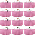 12 Pack Pink Table Cloths for 5FT Round Tables, Fitted Spandex 120 inch Round Tablecloth, Wrinkle Free Pink Table Skirt for Receptions Birthday Photography Social Events Engagement Party Decorations