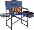 TIMBER RIDGE Folding Camping Chair with Cooler Bag, Director Chair Foldable with Side Table for Adults, Camp Chairs for Outdoor, Lawn, Sports, Fishing, Heavy Duty Supports 300lbs, Blue