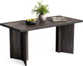 LITTLE TREE Wooden Dining Table Set for 6, 63-Inch Rectangle Kitchen Table, Modern Dinner Table for Home Dining Room, Kitchen Room,Dark Grey
