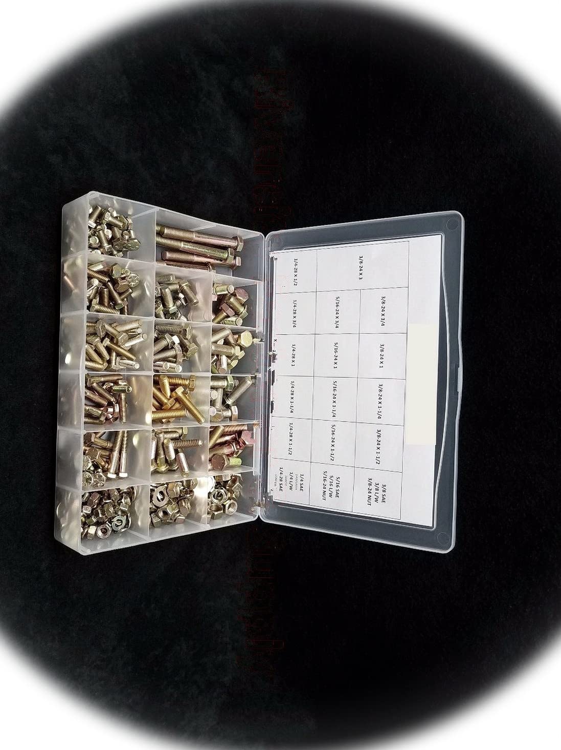 Grade 8 SAE Bolt, NUT & Washer Assortment - KIT 334 FINE Thread Nuts & Bolts Multi-Purpose Comprehensive Hardware Fastener Assortment Kit Cit01268Riv