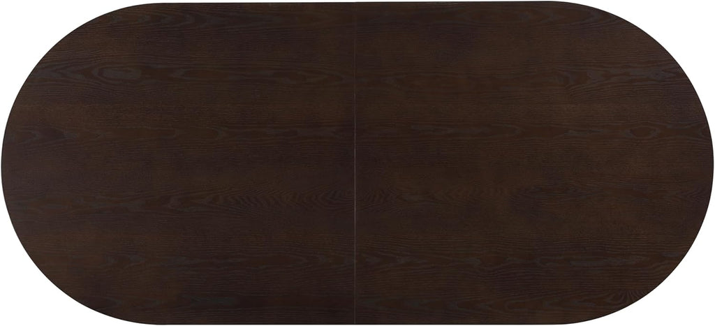 Christopher Knight Home Lancas Oval Top Dining Table - Modern Minimalist Wooden Pedestal Design - Seats 6 - Dark Brown Finish - Indoor Dining Room & Kitchen Table - Restaurant, Family Gatherings, Home