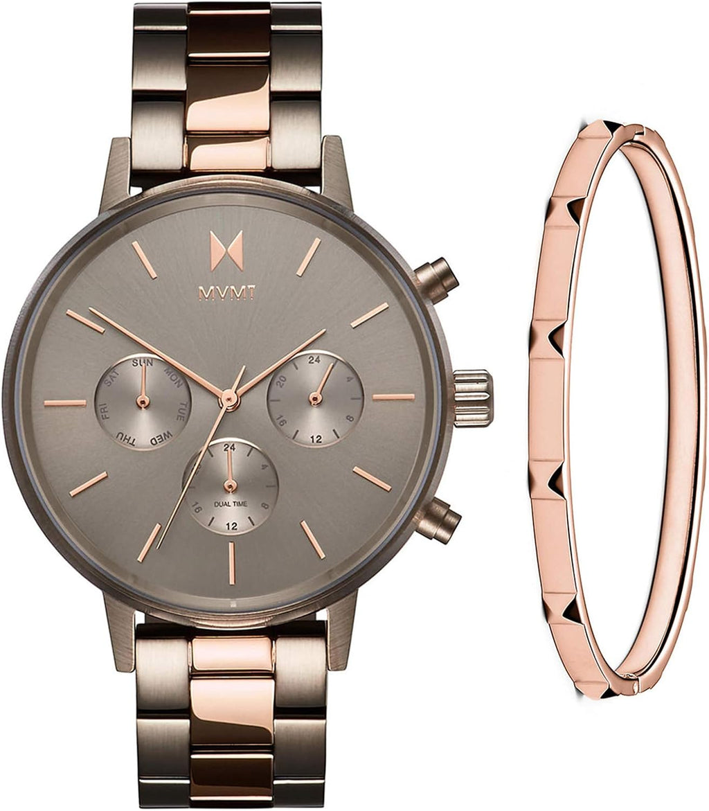 MVMT Rise Mini Women's Watch 3 Hand Quartz Stainless Steel Case and Link Bracelet Water Resistant Premium Minimalist Vintage Timepiece Gift for Her 30mm