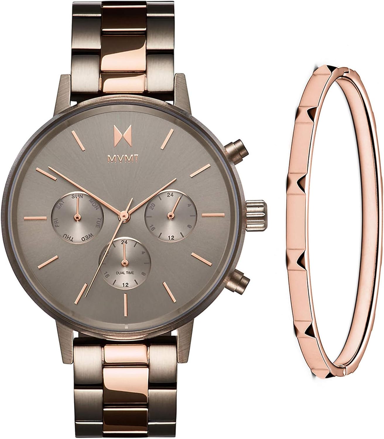 MVMT Rise Mini Women's Watch 3 Hand Quartz Stainless Steel Case and Link Bracelet Water Resistant Premium Minimalist Vintage Timepiece Gift for Her 30mm