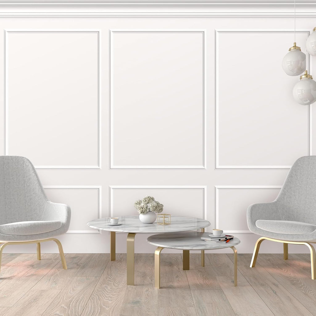 Pangda Peel and Stick Wall Molding Kit, 3D Premade Accent Molding Wainscoting Panel for Interior Wall Moulding Decor, Ready to Assemble Wainscoting Accent Panel(6 Set,39 x 63 in)