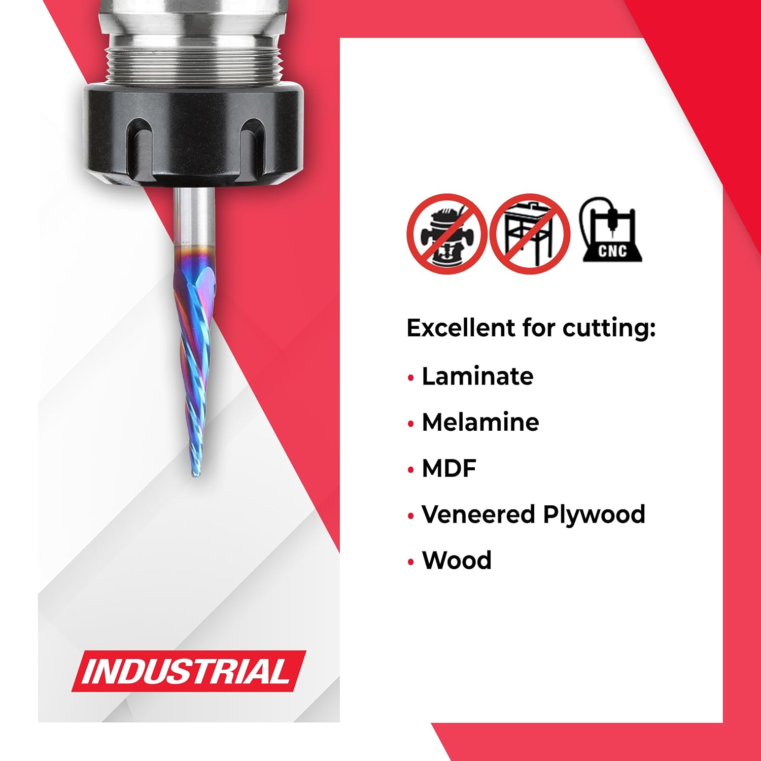 Amana Tool Spektra Coated Solid Carbide General Purpose CNC Spiral Plunge, V-Groove and Signmaking Router Bit Pack, AMS-270-K 4-Pc, 1/4 Inch Shank