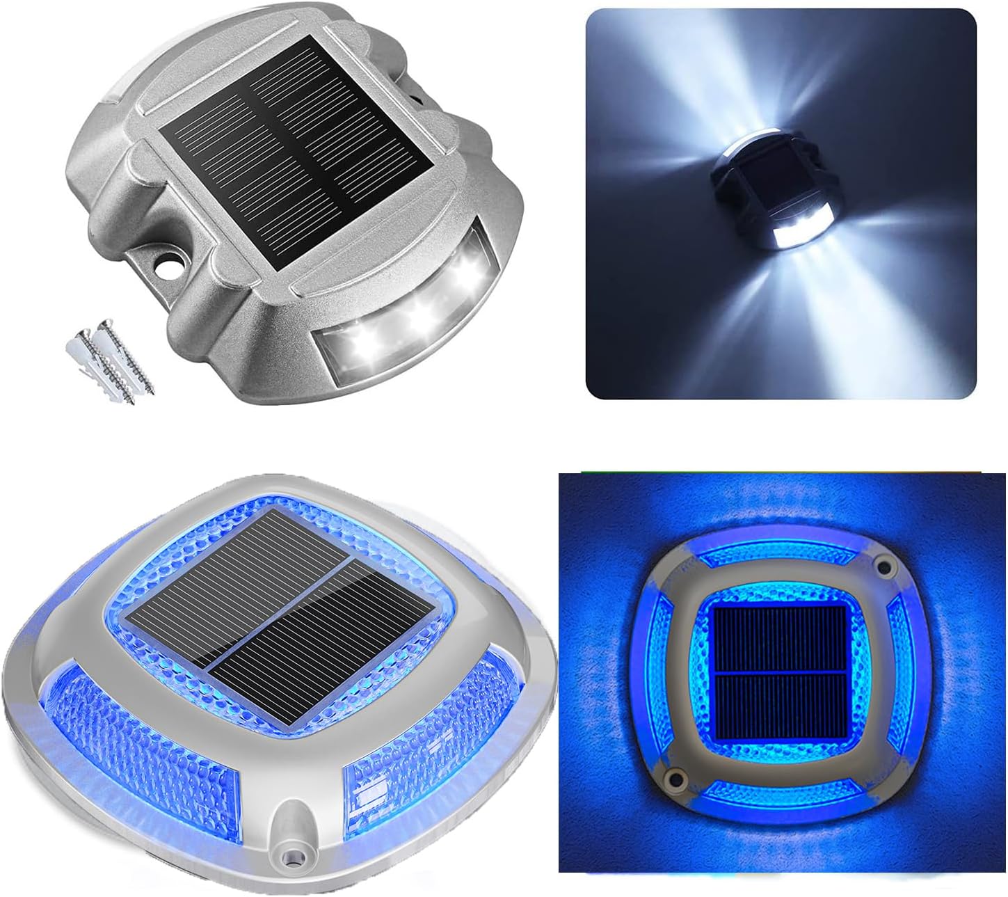 VOLISUN 24-Pack Solar Driveway Lights,IP67 Waterproof Outdoor Step Light