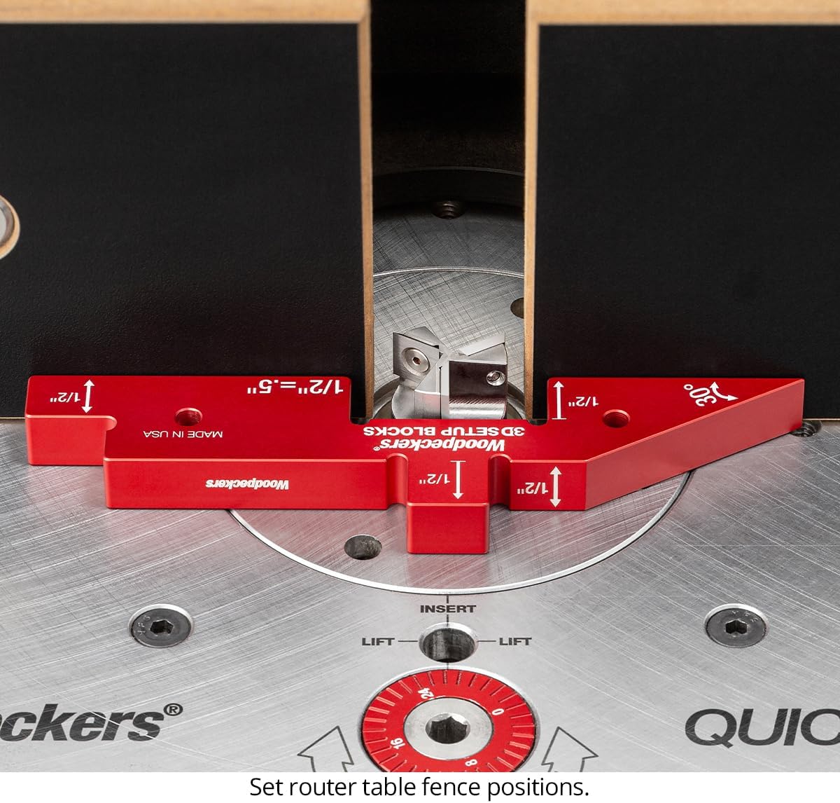 Woodpeckers 3D Setup Blocks, 7 Piece Set, Aluminum, USA Made, 4 Ways to Meaure on each Block, Router & Table Saw Gauge Blocks, Router Bit Height Gauge - 3D-SUB7