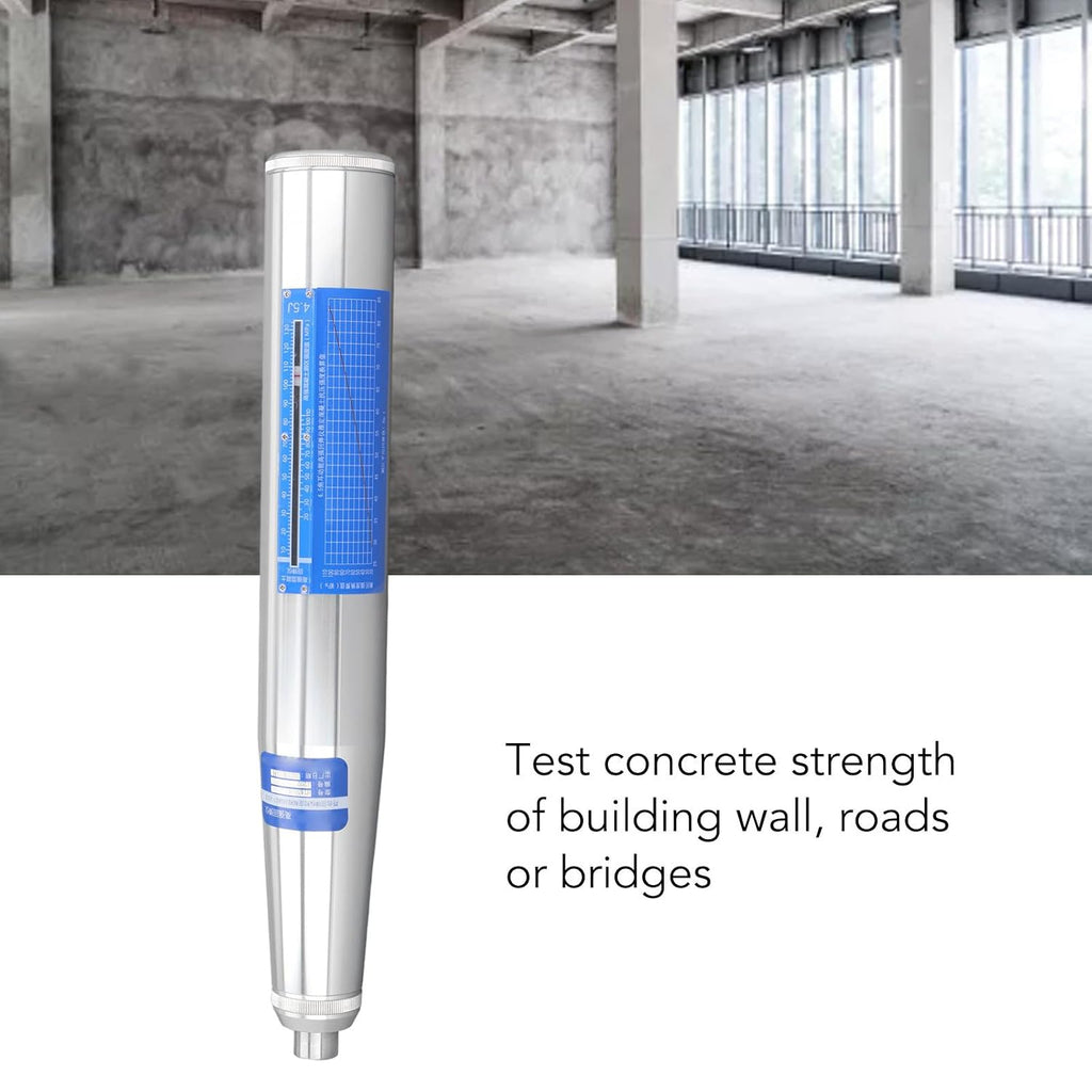 Concrete Rebound Hammer Tester, Portable Concrete Resiliometer Test Meter Tool, The Scope of 20-110Mpa, for Testing Building Wall, Roads, Bridges