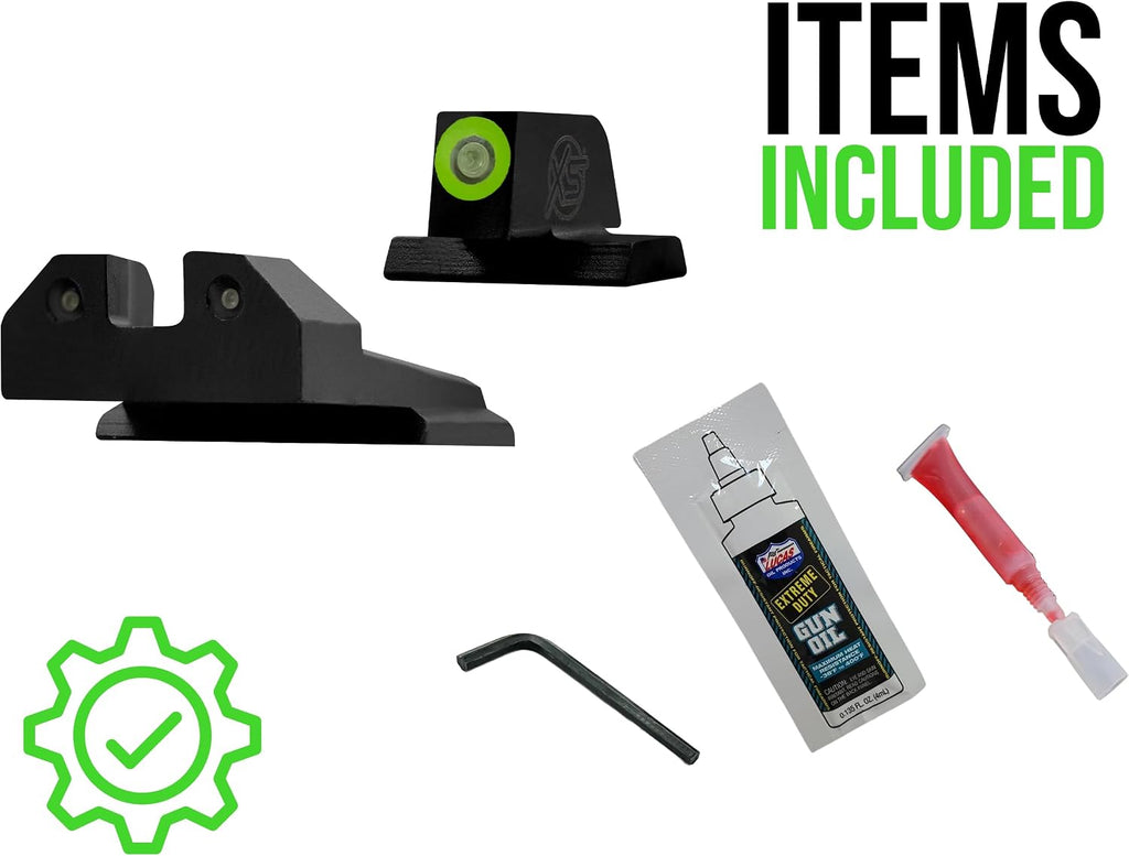 XS SIGHTS R3D Tritium Night Sight Green Compatible with Smith & Wesson M&P & M2.0 Shield, Shield Plus, Shield OR, Shield X; Glow in The Dark Tritium