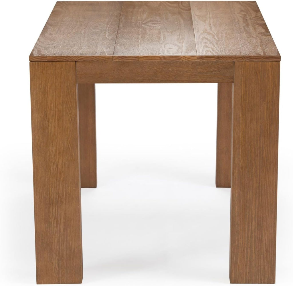 Plank+Beam 60 Inch Dining Table, Solid Wood Kitchen Table, Large Wooden Rectangular Dinner Table for Dining Room, Home Office, Living Room Furniture, Easy Assembly, Pecan Wirebrush