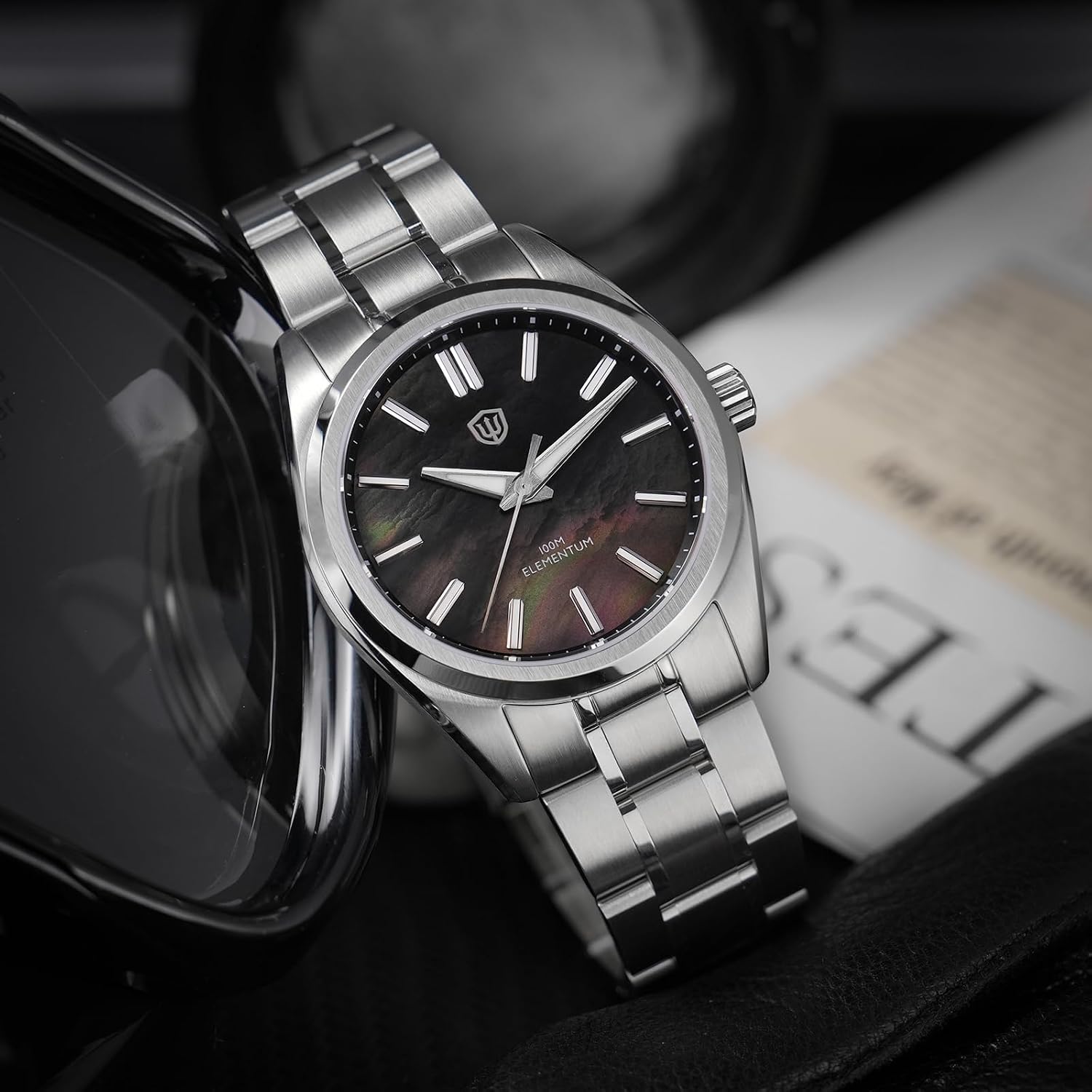 watchdives WD0003C Elementum Original Design Men Watch VH31 Sweep Second Quartz Watch 36mm Sapphire Crystal Luxury Wristwatch 100m Waterproof