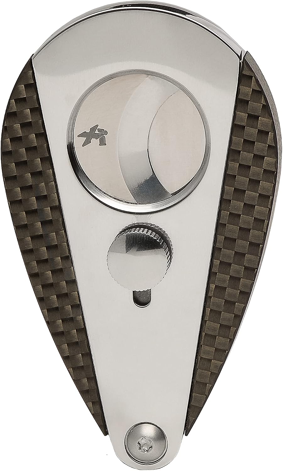Xikar Xi3 Cigar Cutter, 440 Stainless Steel Blades with Rockwell C Rating of 57, Unique Teardrop Shape, Carbon Fiber