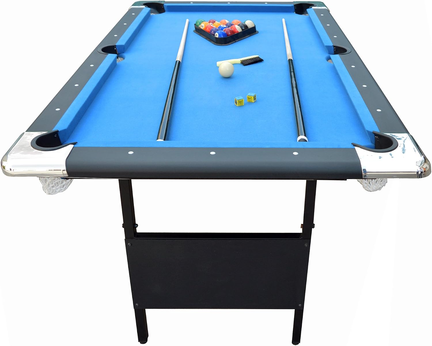 Hathaway Fairmont Folding Pool Table for Family & Home Use Includes Full Set of Billiard Balls, Cues, Chalk, Triangle and Carrying Bag, Portable Space-Saving Table