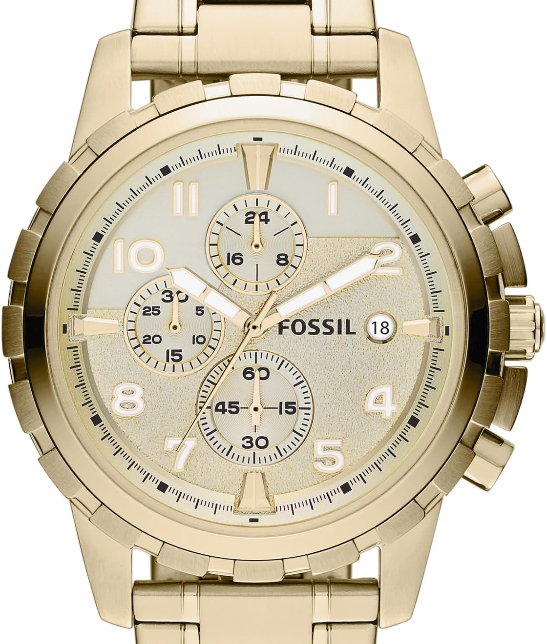Fossil Men's Watch, Dean Quartz Stainless Steel Chronograph Watch for Men