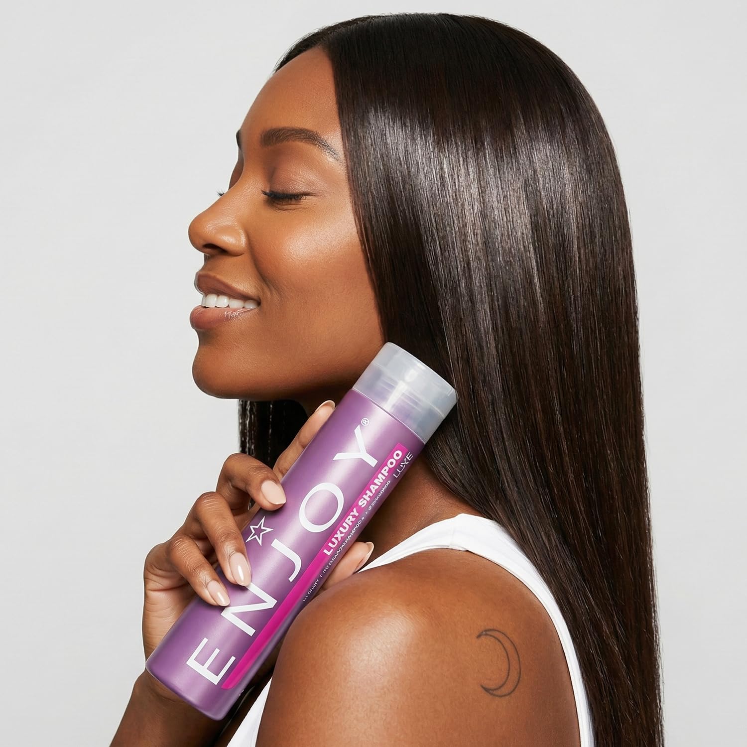 Enjoy Luxury Shampoo & Conditioner- Eliminates Frizz Cleansing Moisturizing Smoothing - Sulfate Free For Thick Coarse or Curly Hair (33.8 Fl Oz)
