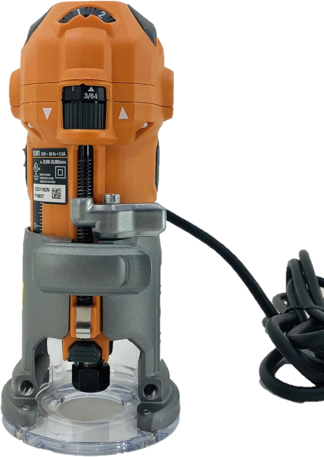 Ridgid 5.5 Amp Corded Compact Power Trim Router With Micro Adjust Dial R24012 (Renewed)