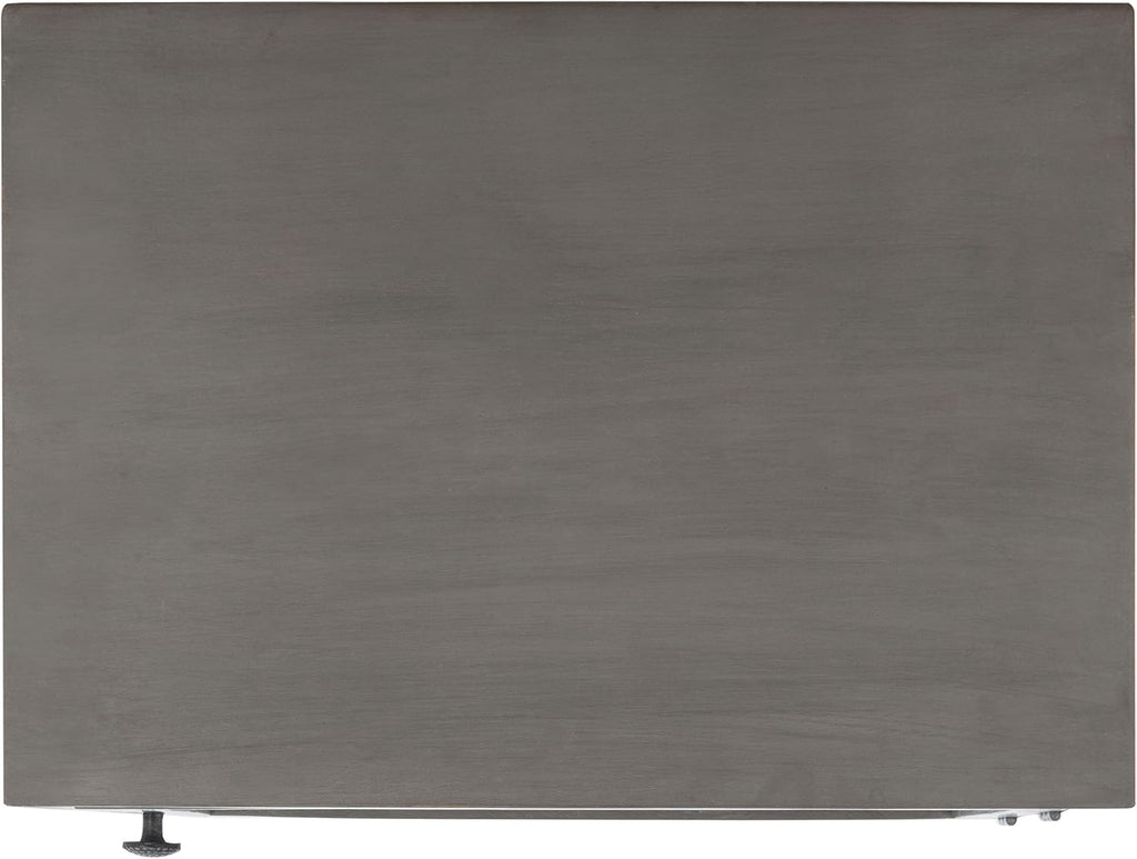 SAFAVIEH Furniture - Thea 1-Door Carved Nightstand - Grey Walnut - Mango Wood - Artisan Global Design - Ideal for Bedroom, 20'W x 14'D x 26'H - Fully Assembled (NST5300B)