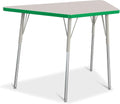 Jonti-Craft Berries 6438JCA119 Trapezoid Activity Tables, A-Height (24'-31' Adjustable Height), 24' x 48', Gray/Green/Gray