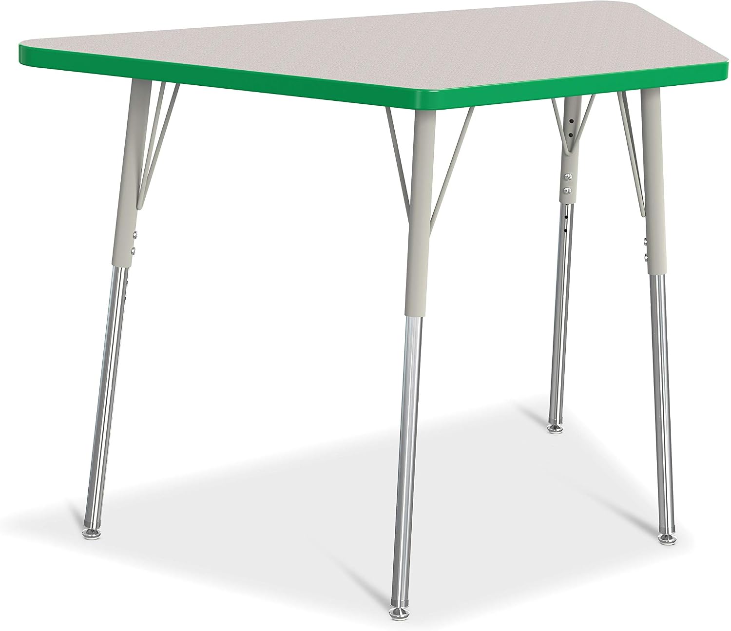 Jonti-Craft Berries 6438JCA119 Trapezoid Activity Tables, A-Height (24'-31' Adjustable Height), 24' x 48', Gray/Green/Gray