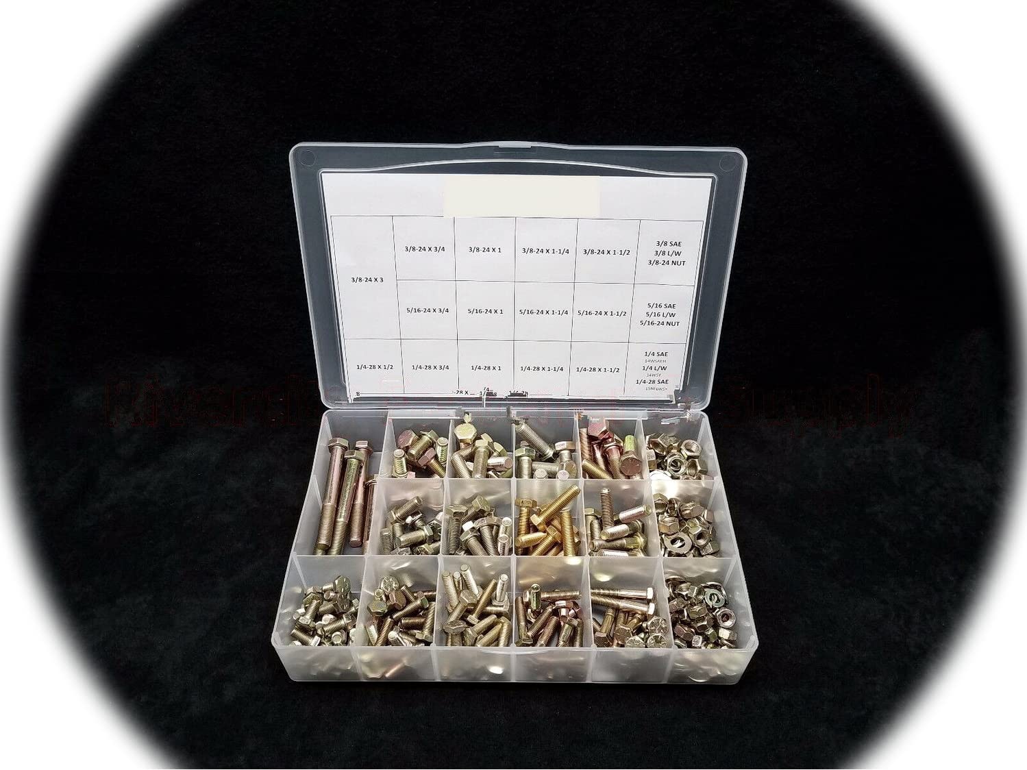 Grade 8 SAE Bolt, NUT & Washer Assortment 334 FINE Thread 1/4-28 5/16-24 3/8-24 Hardware Fastener Kit Set RV8697S