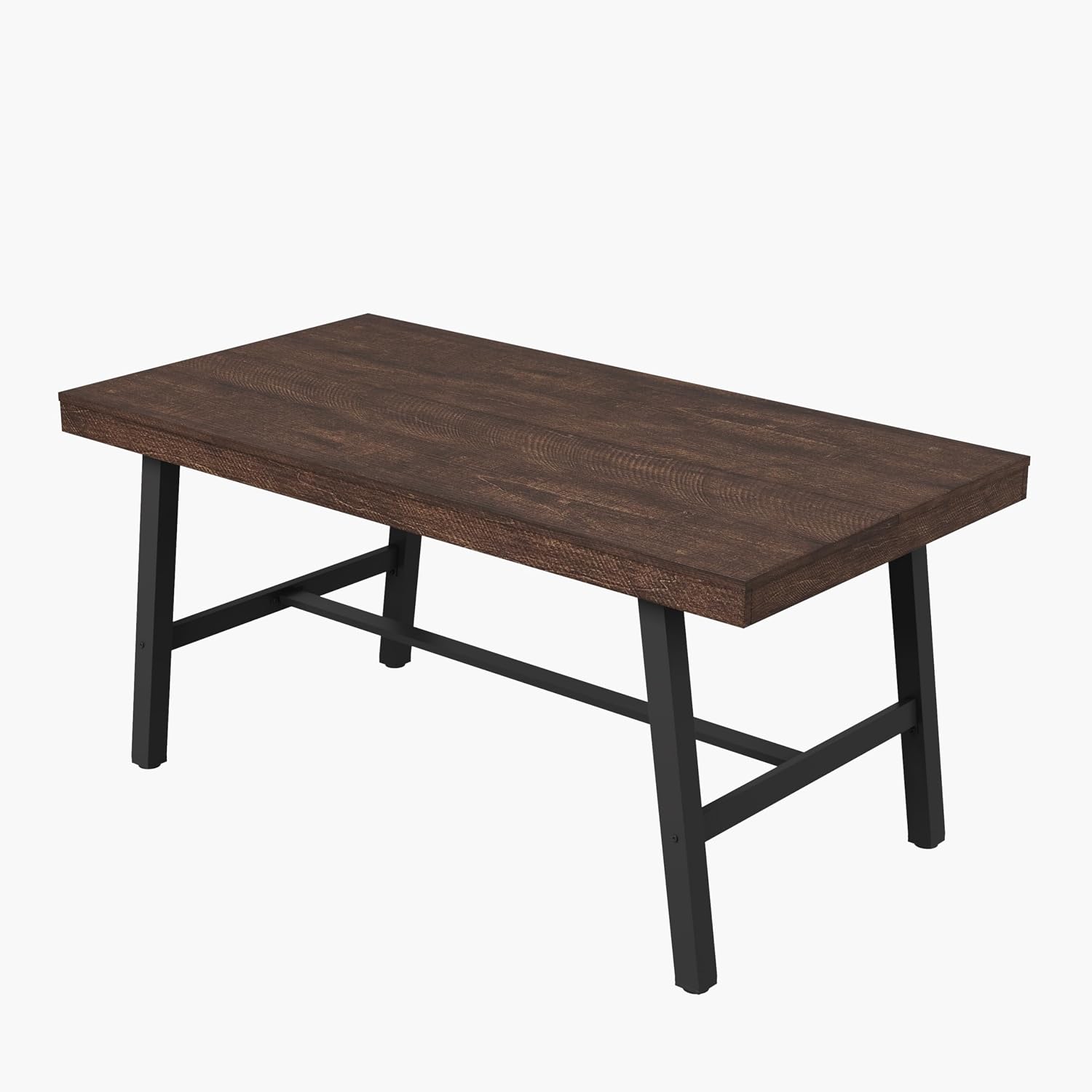 GarveeHome Industrial Dining Table for 2-4 People, 55.11' Long Kitchen Table with Sturdy Metal Frame, Rectangular Counter for Dinner, Kitchen, Dining Room (Rustic Birch, 55' Non-extendable)