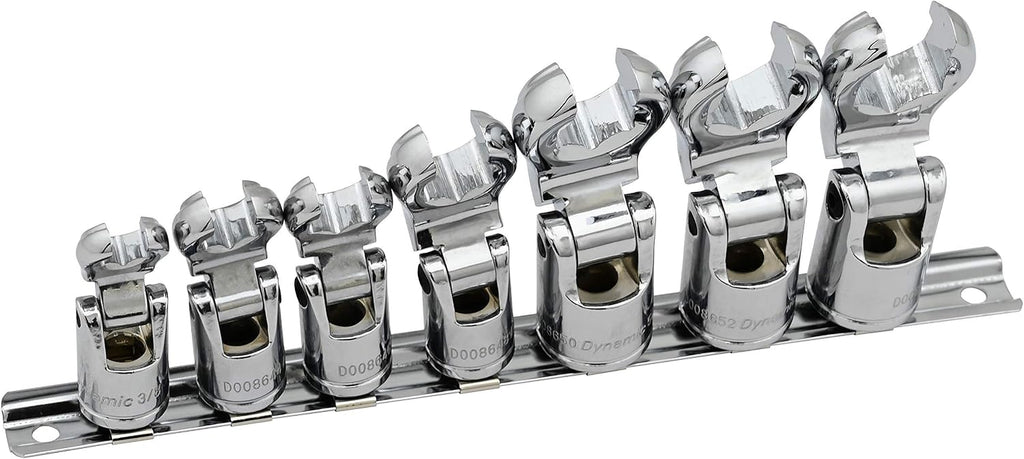 Dynamic 3/8' Drive 17 Piece Metric (10-19 mm) and SAE (3/8' - 3/4') Flare Nut Socket Set