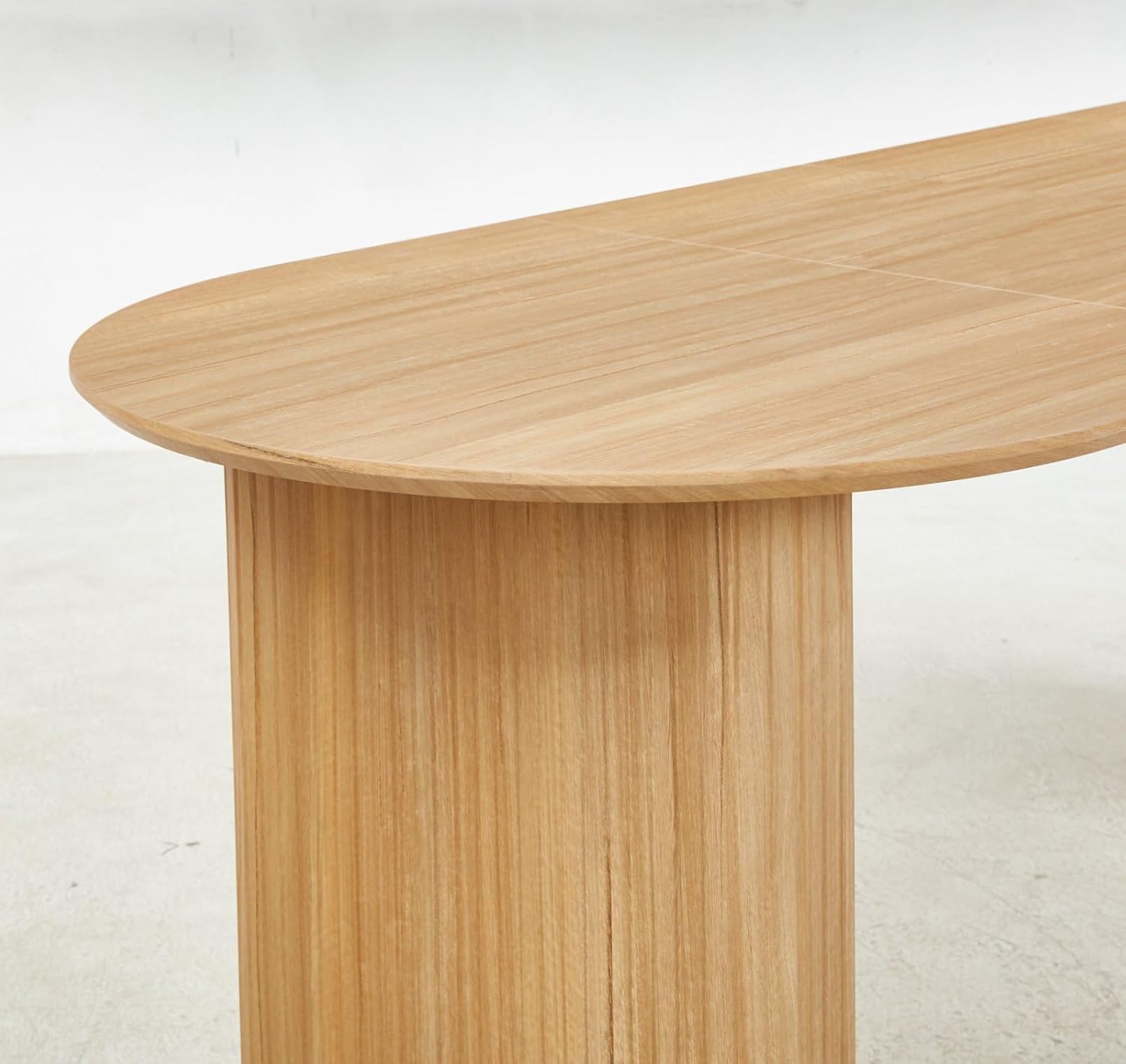 90.55' Oval Extensible Dining Table for 4 to 6,MDF Table Top Kitchen Table,Oak