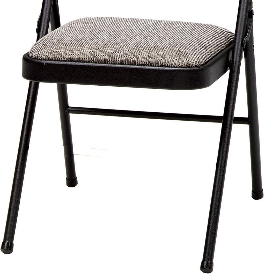 MECO 4-Pack Portable Padded Foldable Chairs, Lightweight and Cushioned Metal Fabric Folding Chair, Sudden Comfort, Black - Compact and Collapsible Furniture for Indoor and Outdoor Use