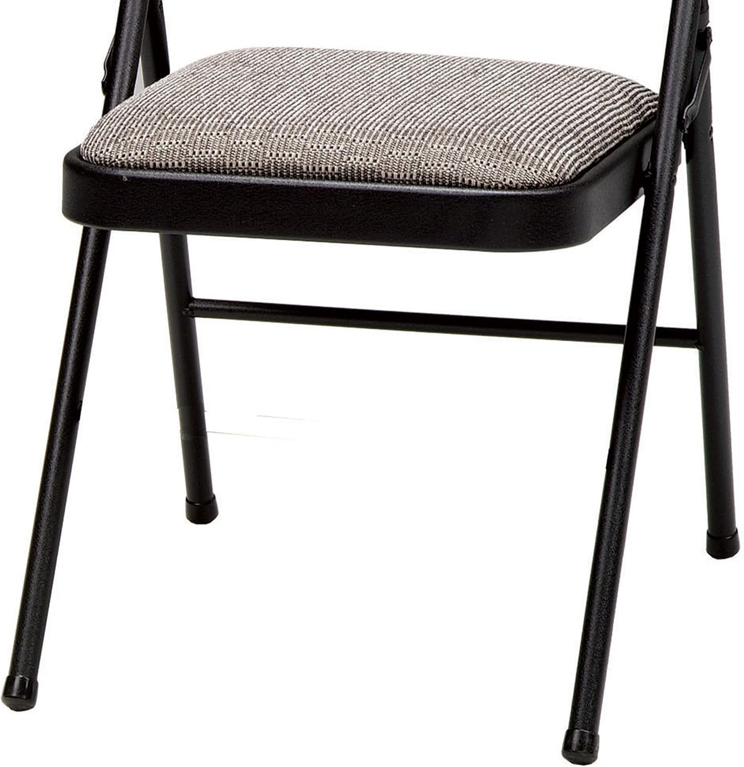 MECO 4-Pack Portable Padded Foldable Chairs, Lightweight and Cushioned Metal Fabric Folding Chair, Sudden Comfort, Black - Compact and Collapsible Furniture for Indoor and Outdoor Use