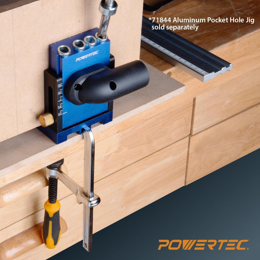 POWERTEC 110' Track Saw Guide Rail Kit for Festool and Makita, Includes 2PK 55' Guide Rails, 2PK Guide Rail Connectors, 2PK Track Saw Clamps (72058)
