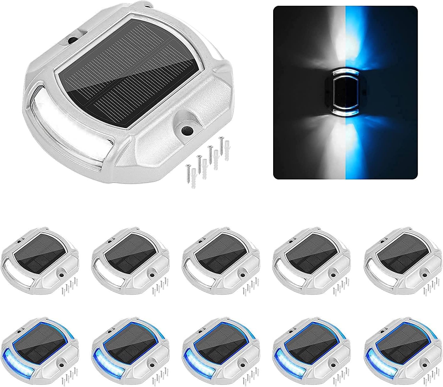 VOLISUN 24 Pack, Solar Driveway Dock Deck Lights