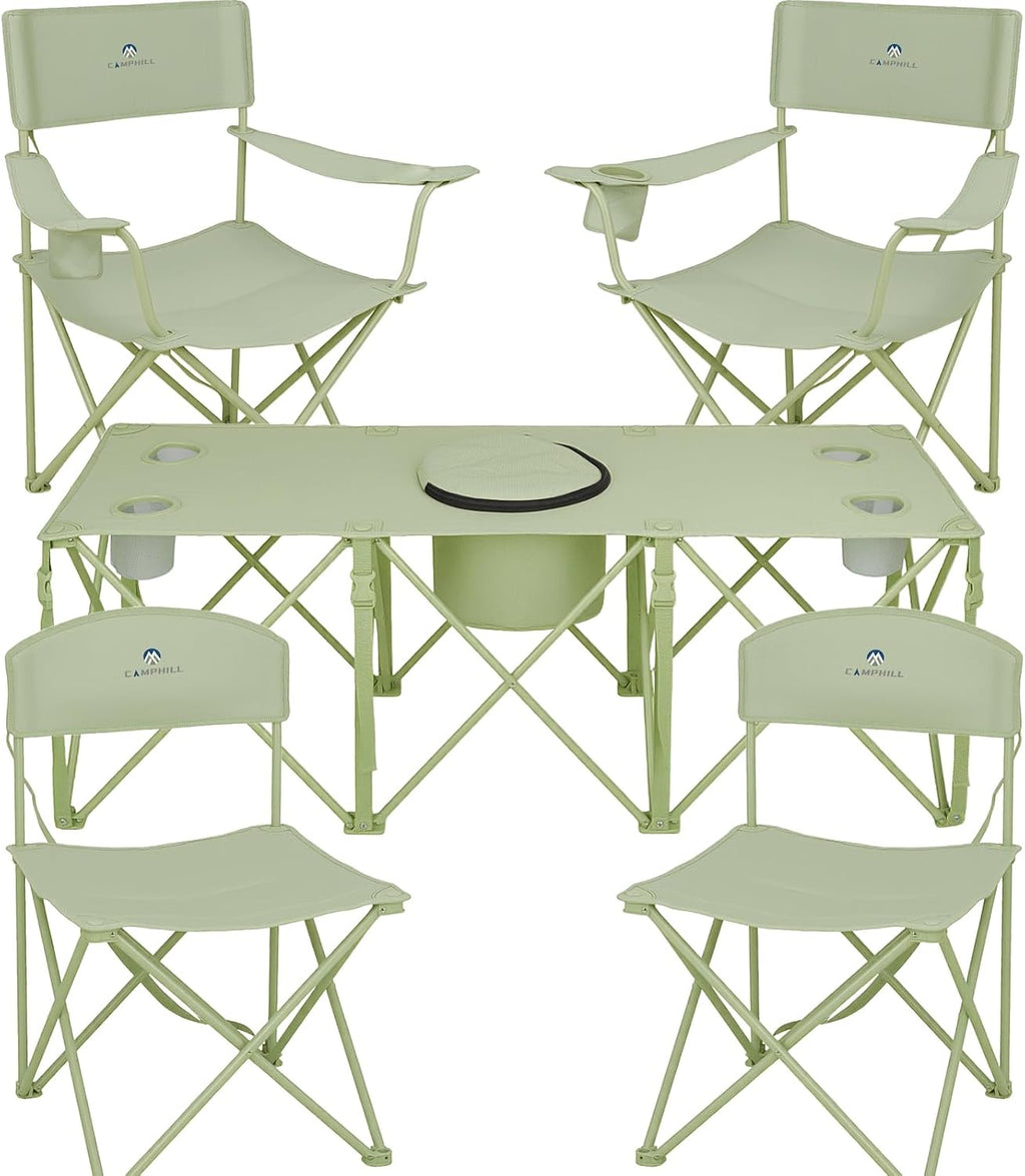 Camping Chair Set of 3, Outdoor Folding Camping Chairs for Heavy People with Cup Holder & Carry Bag,Collapsible Chair Include One Sofa Chair and Two Single Chair,Support up to 500lbs