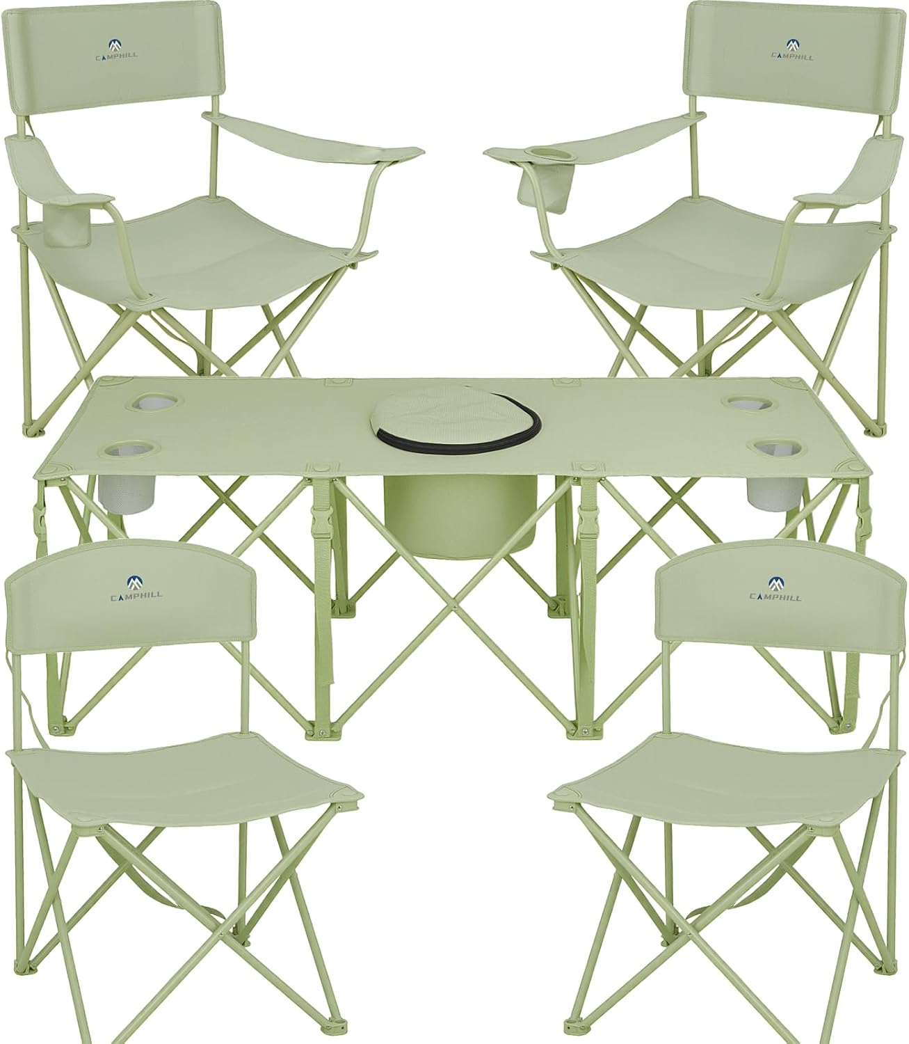 Camping Chair Set of 3, Outdoor Folding Camping Chairs for Heavy People with Cup Holder & Carry Bag,Collapsible Chair Include One Sofa Chair and Two Single Chair,Support up to 500lbs