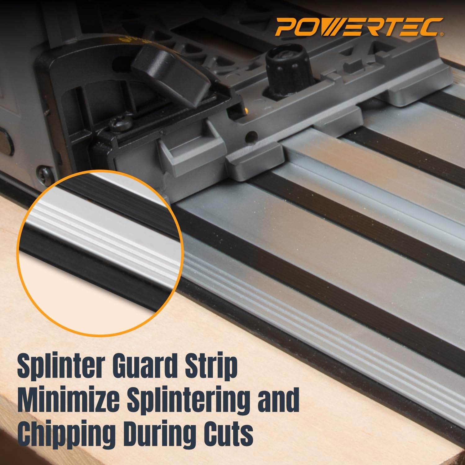 POWERTEC 71691 110 Inch Track Saw Guide Rail Connector Set for DeWalt Track Saws, Clamping Options Includes 2x55' Aluminum Extruded Guided Rails and (1) Guide Rail Connector for Woodworking Projects