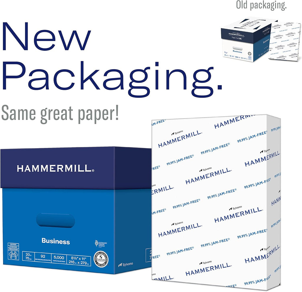 Hammermill Printer Paper, 20 lb Copy Paper, 8.5 x 14-92 Bright, Made in the USA, 105015C - 10 Ream (5,000 Sheets)