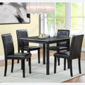 LUMISOL Dining Table Set for 4, 5-Piece Solid Wood Kitchen Table Set with 4 Upholstered Chairs for Kitchen, Dining Room, Black