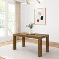 Plank+Beam 60 Inch Dining Table, Solid Wood Kitchen Table, Large Wooden Rectangular Dinner Table for Dining Room, Home Office, Living Room Furniture, Easy Assembly, Pecan Wirebrush
